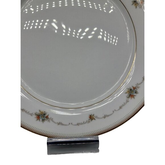 Noritake Dinner Plate 8" Joanne Floral Design 6466 Gold Trim Vtg Discontinued - Picture 6 of 8